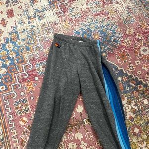 aviator nation sweatpants gray with blue stripes